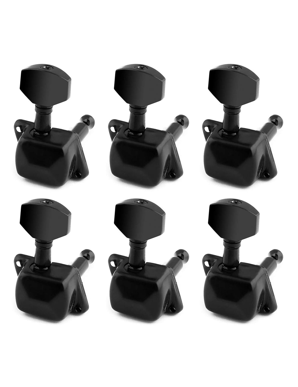Holmer Guitar String Tuning Pegs Semiclosed Machine Heads Tuners Tuning Keys 6 in Line for Right Handed Acoustic Guitar or Electric Guitar Black.