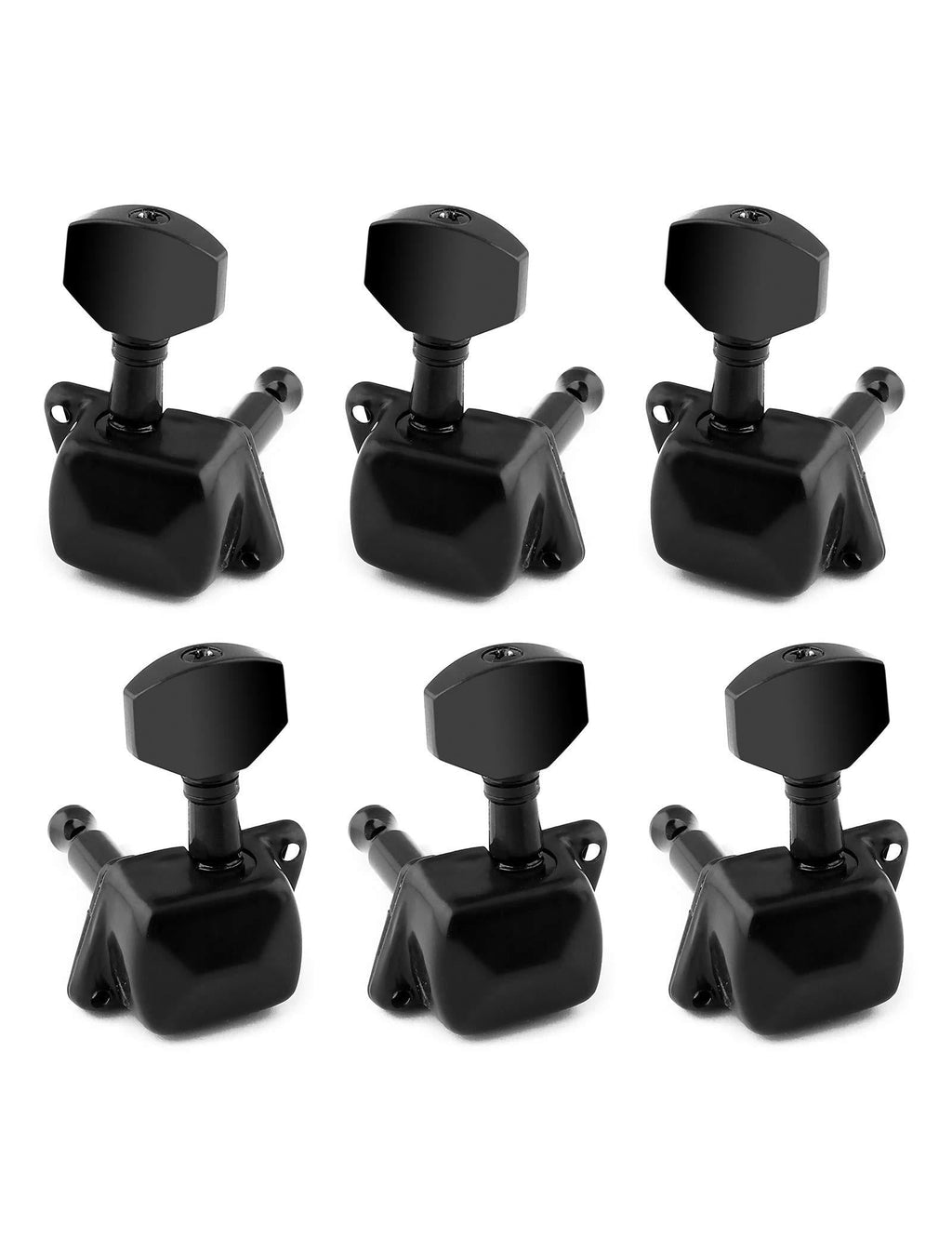 Holmer Guitar String Tuning Pegs Semiclosed Machine Heads Tuners Tuning Keys 3 Left 3 Right for Acoustic Guitar or Electric Guitar Black.