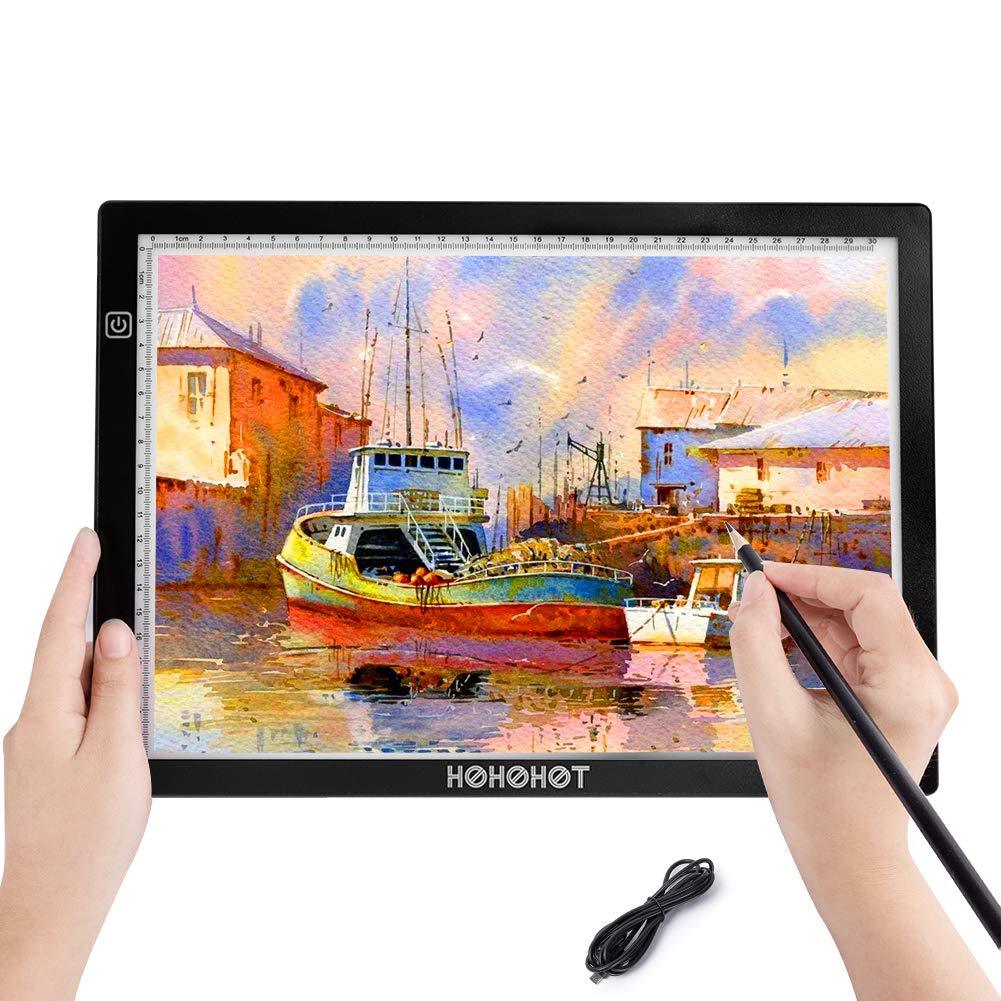 A4 Light Board, HOHOTIME Tracing Dimmable LED Light Pad with Eye-Soft Technology for Artists, Diamond Painting, Drawing, Sketching
