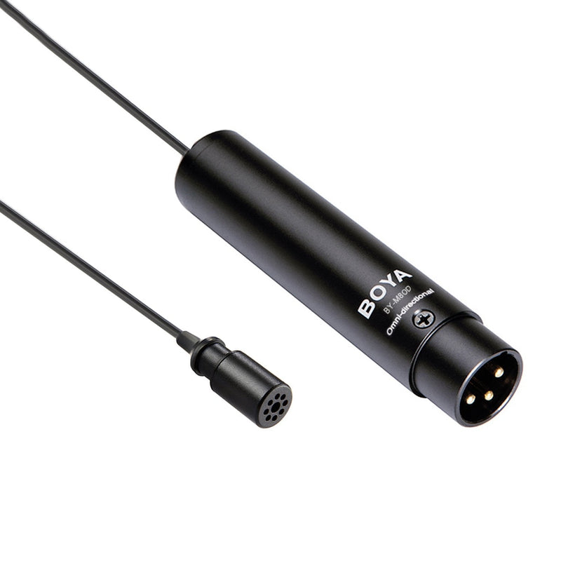 BOYA 3-Pin XLR Microphone, Professional Omni-Directional Lavalier Condenser Mic for Camera Camcorder Audio Recorder (6.6')