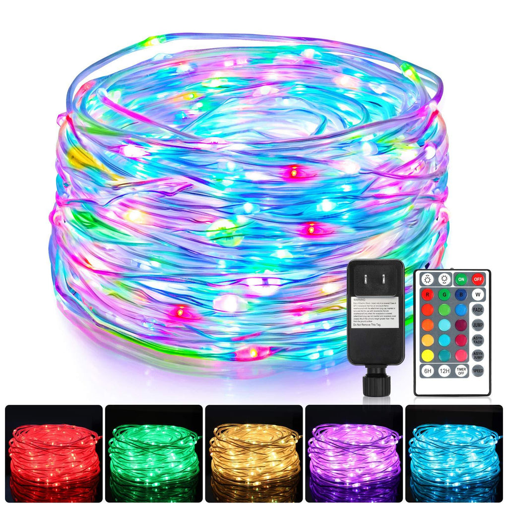 WENFENG Color Changing Waterproof Outdoor Rope Lights ,52FT 160 Led String Lights with Remote Control,Timer