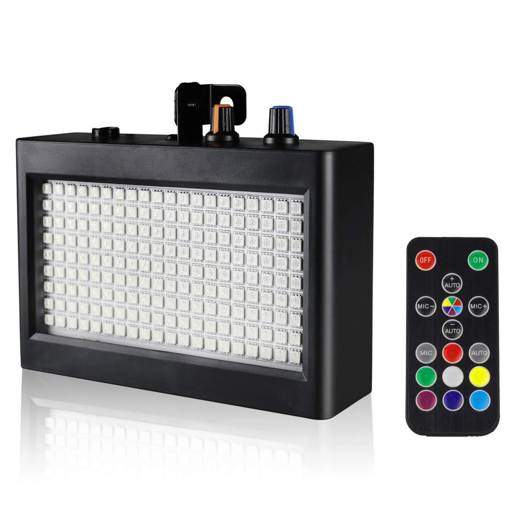EcoStrobe LED Stage Strobe Lights, 180 LED 60 Watt RGB Flash Light, Sound Activated/Remote Stage Lights Disco DJ Light for Party Wedding KTV Bar Concert (with 16 Button Remote)