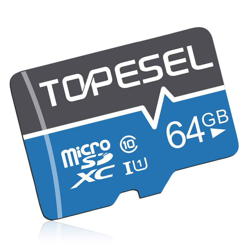 TOPESEL 64GB Micro SD Card SDXC Memory Cards UHS-I TF Card Class 10 for Cemera/Phone/Nintendo-Switch/Galaxy/Drone/Dash Cam/GOPRO/Tablet/PC/Computer(C10 U1 64GB) 1PCS