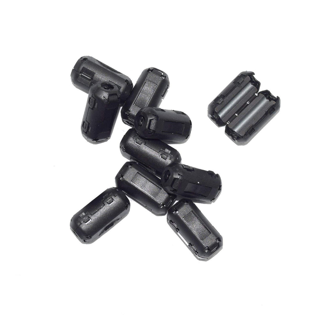 10 Pack 9mm Diameter Snap on Ferrite Core Bead Choke Ring Cord RFI EMI Noise Suppressor Filter for USB Cable Audio Cable Video Cable Power Cord