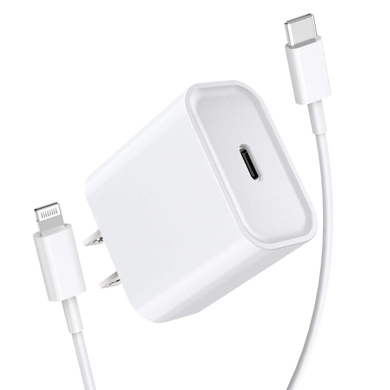[Apple MFi Certified] iPhone Fast Charger, Stuffcool 20W USB C Power Delivery Wall Charger Plug with 6FT Type C to Lightning Quick Charge Data Sync Cord for iPhone 13/12/11/XS/XR/X/SE/iPad/AirPods Pro White
