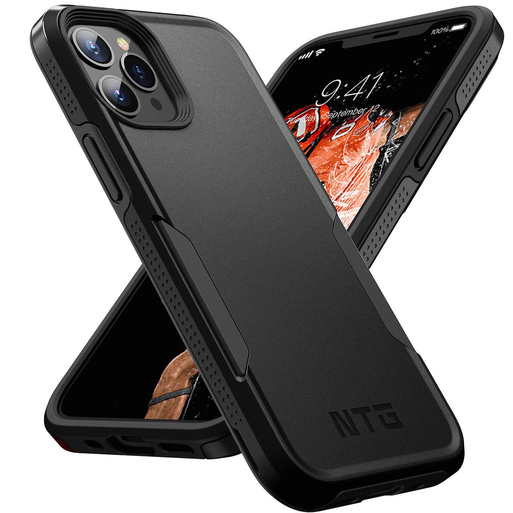 NTG [1st Generation] Designed for iPhone 12 Pro Max Case, Heavy-Duty Tough Rugged Lightweight Slim Shockproof Protective Case for iPhone 12 Pro Max 6.7 Inch, Black