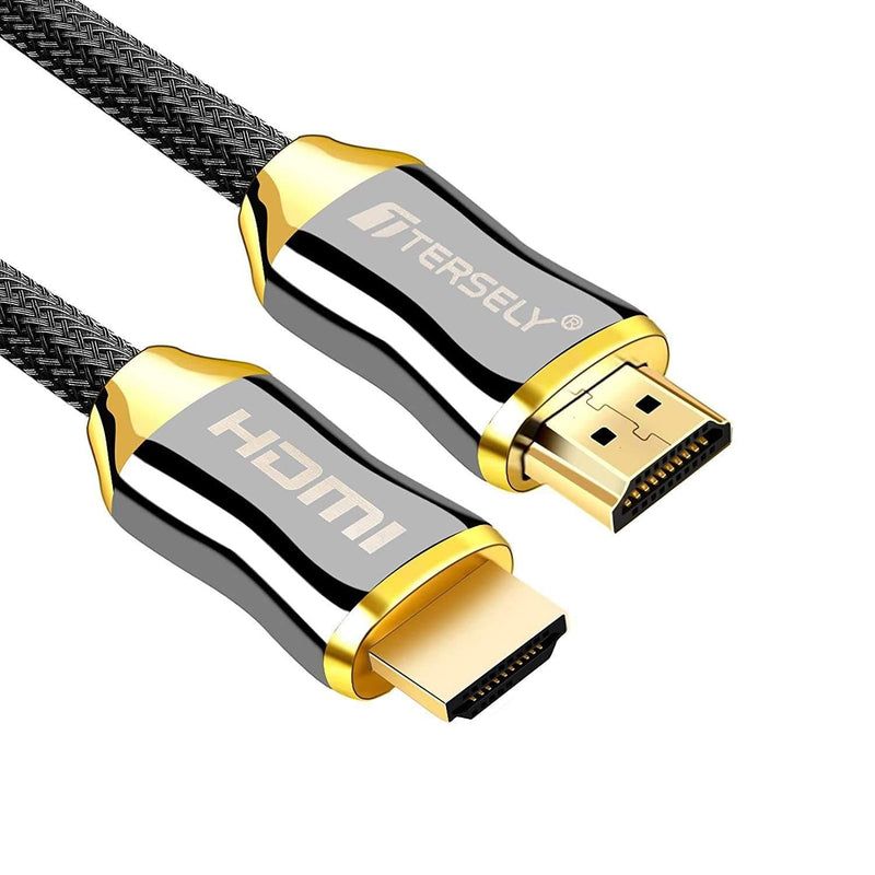 T TERSELY 4K HDMI Cable, 2M HDMI Cable 2.0a/b High Speed HDR Ultra FULL HD 4K@60Hz 4:4:4 Resolution 40962160 Nylon Net Zinc Alloy Hood Gold Plated Connector for PS4|Xbox 360|Mac|HDTV| Projector|TV Box 2M/6.6FT