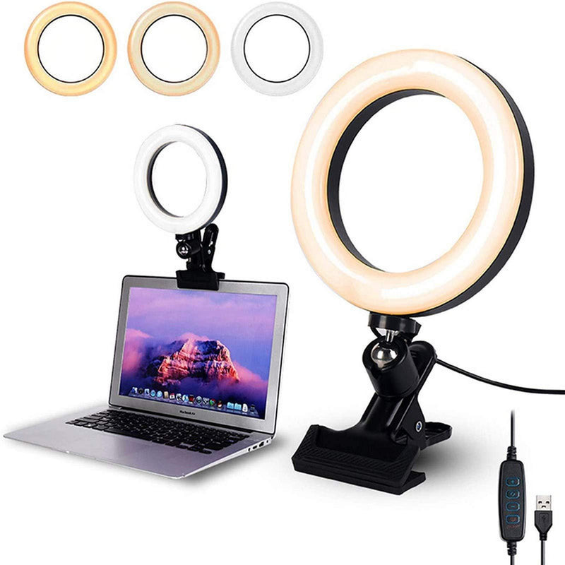 LED Video Light,6 Inch Fill Light Computer,Three Adjustable Colors,48 x 10W LED Lamp Beads,USB Portable Fill Light for Photo Studio Shooting A
