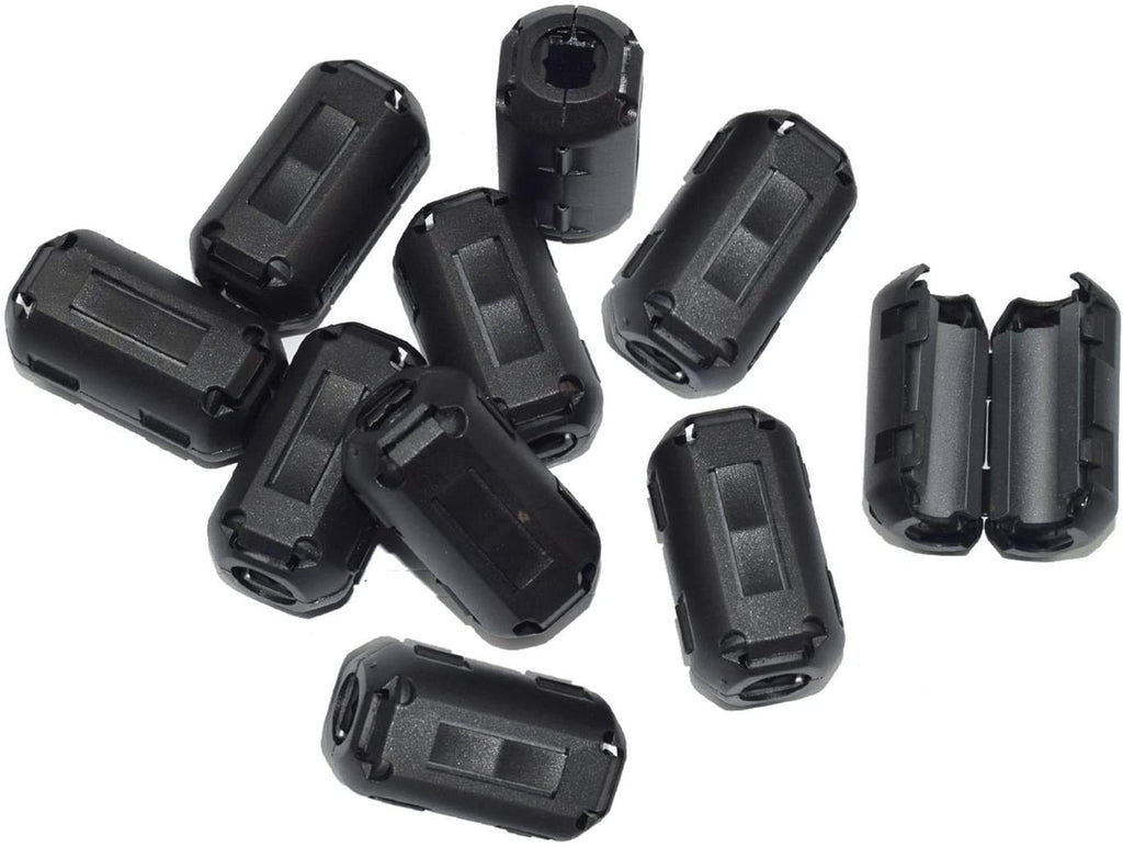 Pack of 10 Clip-on Ferrite Core Ring Bead Anti-Interference High-Frequency Filter RFI EMI Noise Suppressor Cable Clip (13mm Inner Diameter)