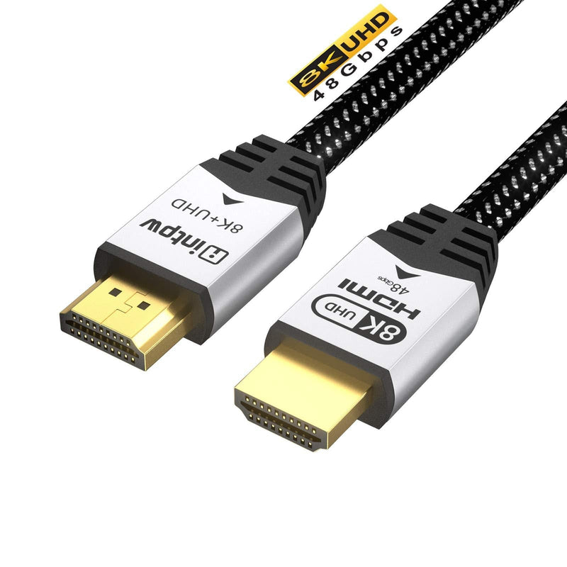 INTPW 8K HDMI Certified Cable 6ft, 3D-Braided HDMI Cord, 48Gbps Ultra High Speed HDMI Cable, 8K60 4K120 eARC HDR10 4:4:4 HDCP 2.2 & 2.3 Compatible with 8K TV/Xbox Series X/PS5