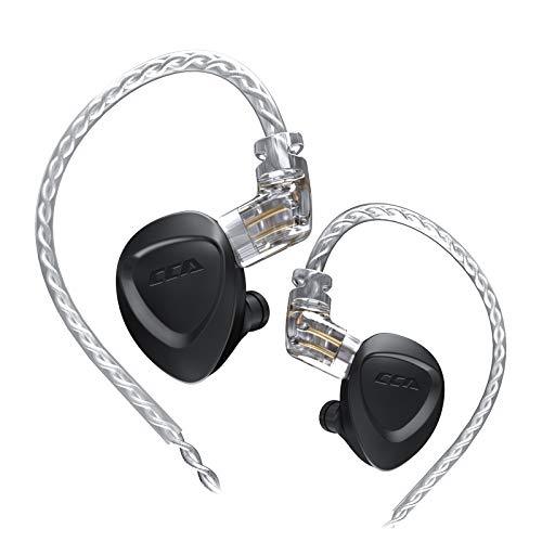 CCA CKX in Ear Headphone,6BA+1DD in Ear Monitor HiFi in-Ear Earphones with Zinc Alloy Shell, Wired Earphones/Earbuds/Headphones with 0.75mm C Pin Detachable Cable (No mic, Black) CKX No Mic