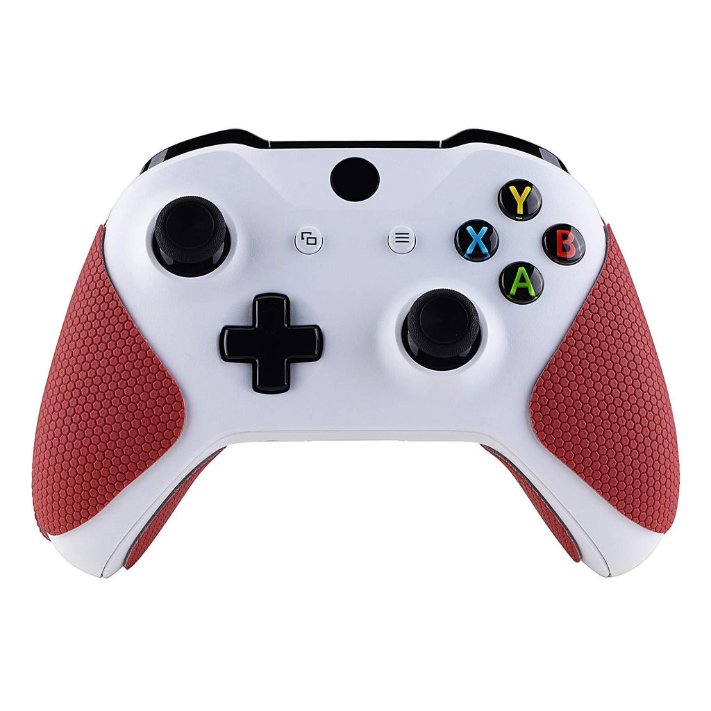 eXtremeRate Red Anti-Skid Sweat-Absorbent Controller Grip for Xbox One S, Xbox One X, Xbox One Controller, Professional Textured Soft Rubber Pads Handle Grips for Xbox One Xbox One S/X Controller Honeycomb Textured-Red