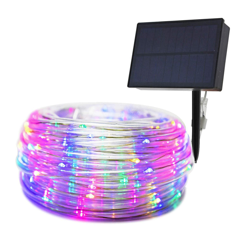 MYEMITTING 8 Modes Solar Rope Lights 66ft Waterproof 200 LED Outdoor Solar Rope Lights Multicolor LED Christmas String Lights for Outdoor Indoor Home Decoration Garden Patio Parties Solar Rope light