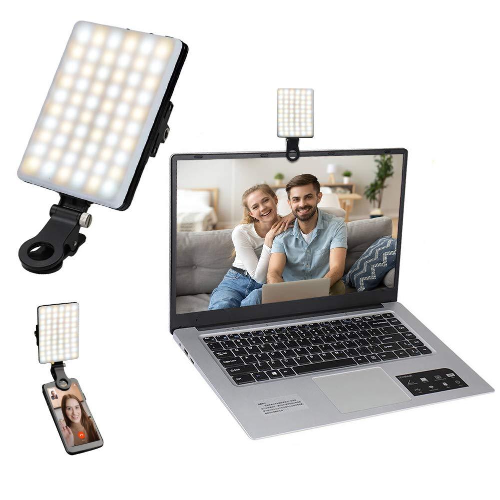 Video Conference Lighting for Computer&MacBook, LED Rechargeable Laptop Webcam Lighting for Laptop/Computer, Zoom Calls, Live Streaming, Self Broadcasting, Video Light for Zoom Meeting