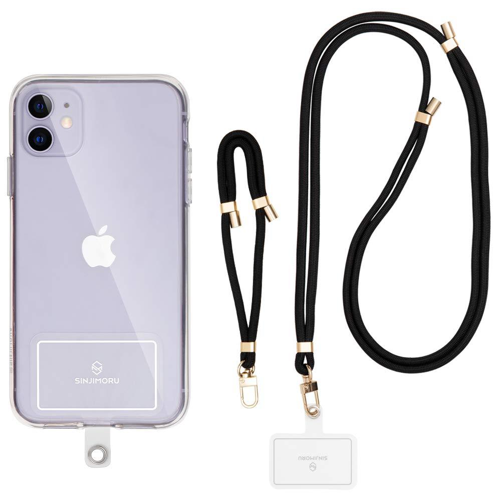 Sinjimoru Cell Phone Lanyard for Phone Case (2Packs), with Adjustable Phone Strap for Wrist Compatible with Key Holder & ID Card Holder. Sinji Strap, Black Sinjimoru Strap