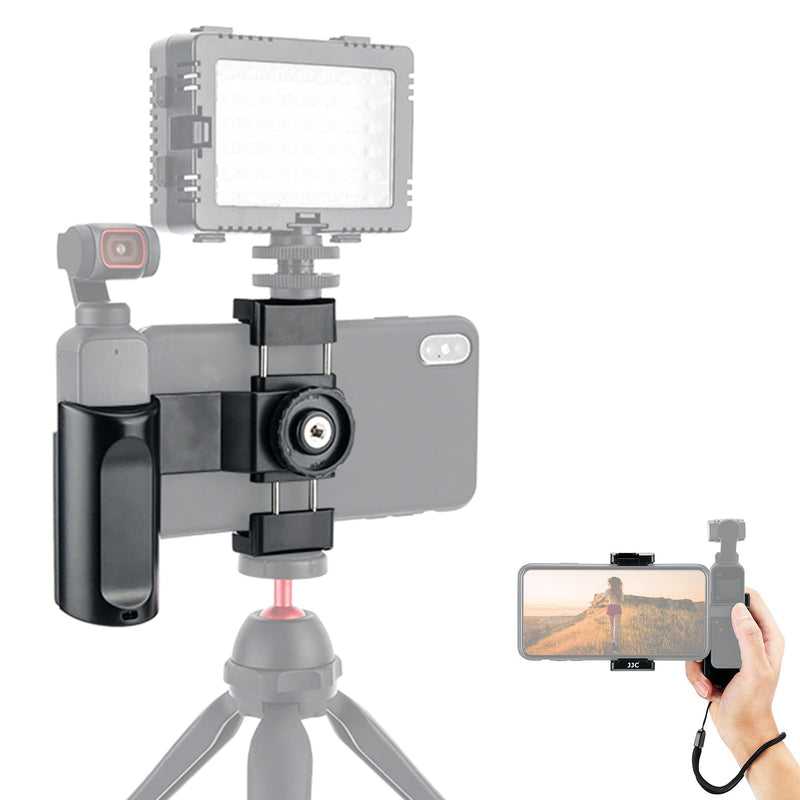 Osmo Pocket 2 / Osmo Pocket Bracket,Osmo Pocket Phone Holder Clip with Cold Shoe Bubble Level and 1/4''-20 Female Threads, Handheld Phone Holder for DJI Osmo Pocket 2/1