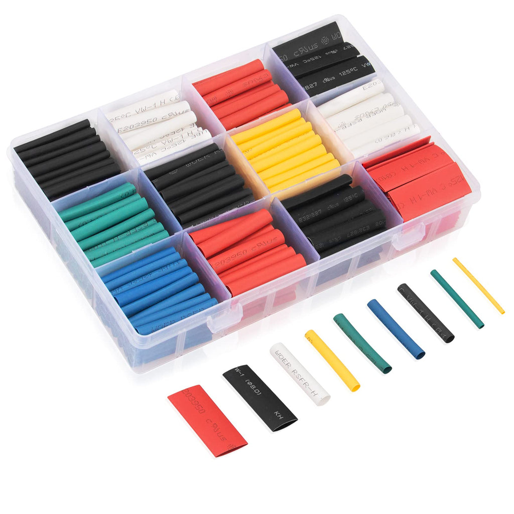 650pcs Heat Shrink Tubing innhom Heat Shrink Tube Wire Shrink Wrap UL Approved Ratio 2:1 Electrical Cable Wire Kit Set Long Lasting Insulation Protection, Safe and Easy, Eco-Friendly Material