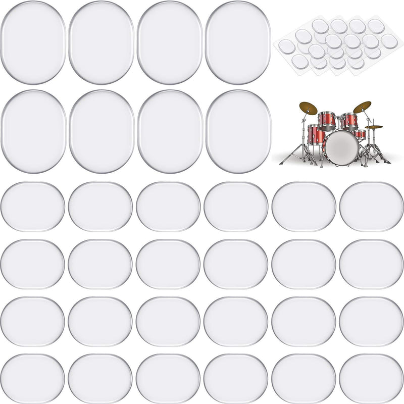 48 Pieces Drum Dampeners Gel Pads Silicone Drum Silencers Soft Drum Dampening Gel Pads Drum Mute Pads for Drums Tone Control (Transparent) Transparent