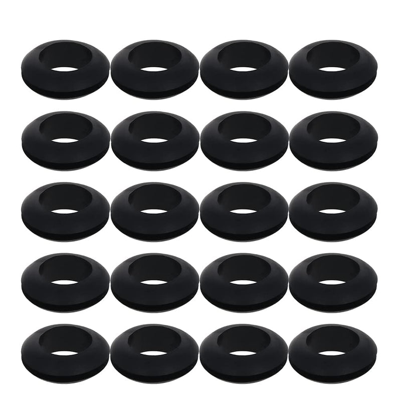 Heyiarbeit Rubber Grommet 100Pcs 16mm Inner Dia Oil Resistant Armature Rubber Grommets for Wiring Cable Black 16mm 100pcs