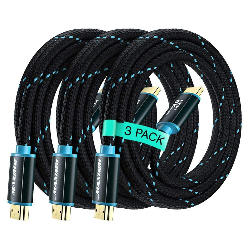 HDMI Cable 8K HDMI 2.1, 6ft, Certified 48Gbps, 8K@60Hz 18Gbps 4K@120Hz Ultra High-Speed Gaming HDMI Cable, 8K/4K Cable, 3 Pack, UL-Listed 6 Feet