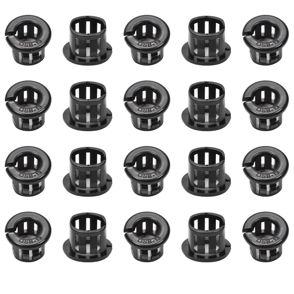 Heyiarbeit Cable Snap Bushing 13mm Nylon Snap in Cable Hose Bushing Grommet Protector Round Snap Panel Locking Hole Plugs Cover, for Wire Insulation Protection Black Tone 200pcs 13mm 200pcs