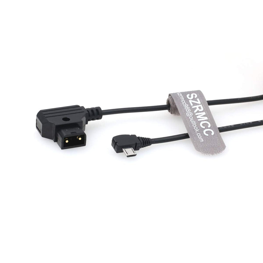 SZRMCC for Tilta Nucleus Nano Follow Focus Motor Power Cable Right Angle Micro USB to D-Tap 2 Pin Male