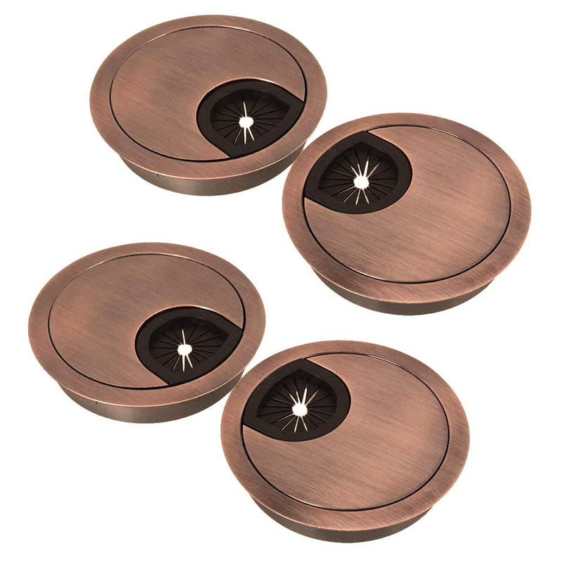 Mesee 4 Pieces Desk Grommet Kit, 50mm Metal Cable Grommet Cap Table Grommets Desk Surface Wire Cord Round Hole Cover for Home & Offive Computer Desktop