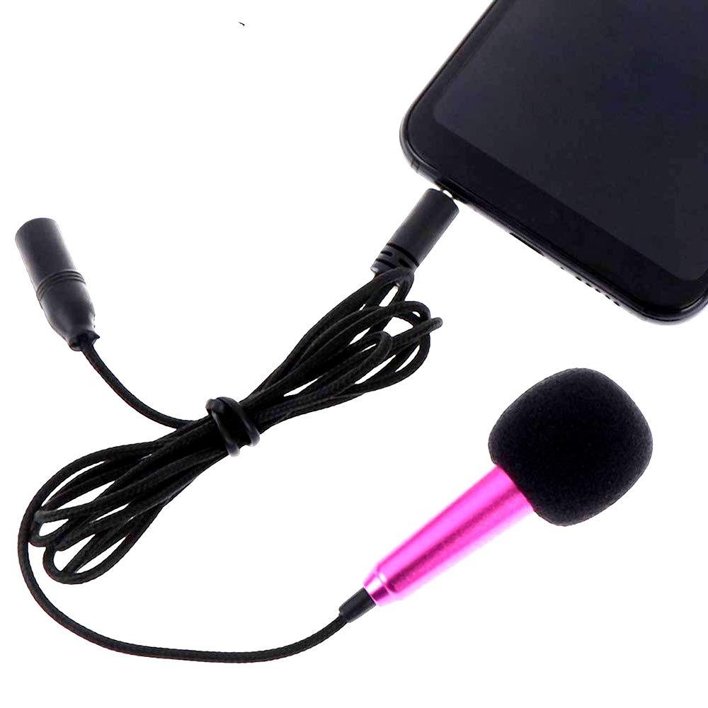 Mini Microphone,Mini Wireless Microphone for Voice Recording,Chatting and Singing on IOS,Android (1 pcs)(pink)