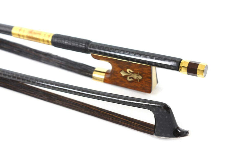 Yinfente 4/4 Violin Bow Carbon Fiber Violin Bows Snakewood Frog Professional Natural Bow Hair Black Hair pernambuco Level