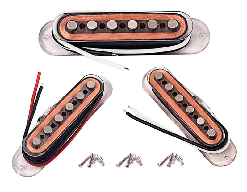 LAMSAM Strat Style Electric Guitar Pickup Set, Single Coil Pickups Loaded High-output Alnico V Maganet Pole Pieces, Wax Potted Over Wound Pick-up, SSS PUP Replacement Fit Squier 6 String Guitar