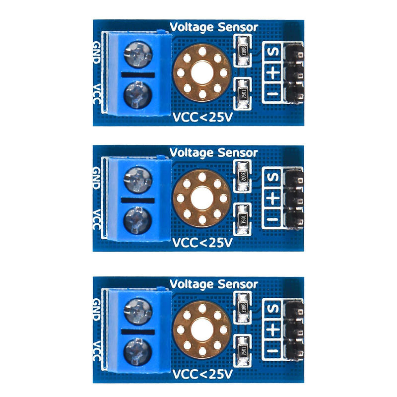 3Pcs Voltage Sensor DC 0~25V Voltage Detection Module for Ar duino (0~25V Voltage Sensor) 0~25V Voltage Sensor