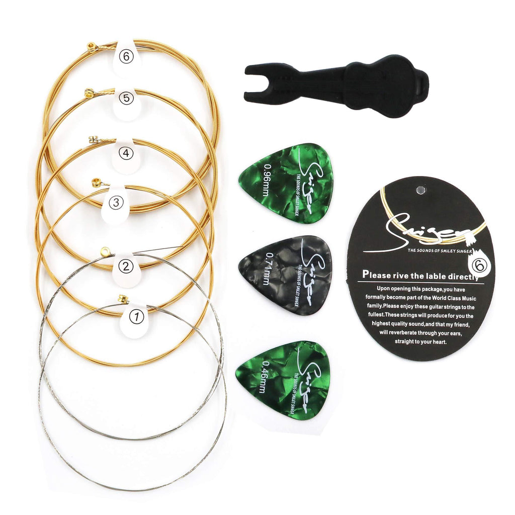 Acoustic Guitar Strings,Phosphor Bronze Guitar Strings.011-.052,Guitar Strings Acoustic 6 String Set,3 Guitar Picks And 1 String Changing Tool