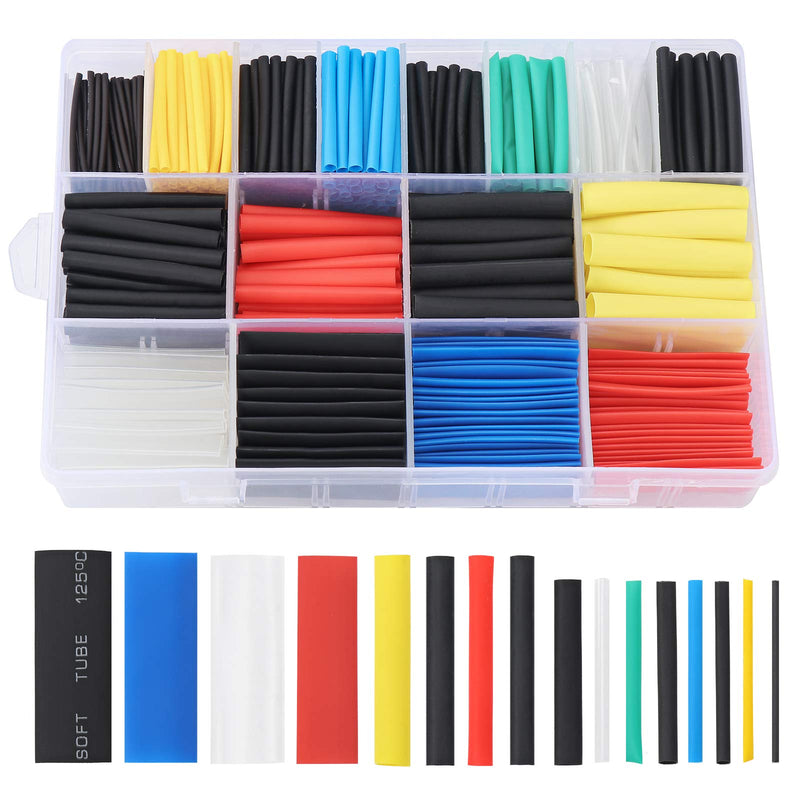 580pcs Heat Shrink Tubing 2:1 Long Duration Waterproof Insulation Electrical Wire Kit Heat Shrink Tubes Easy to Operate& Eco-Friendly Electrical Cable Wire Kit Set