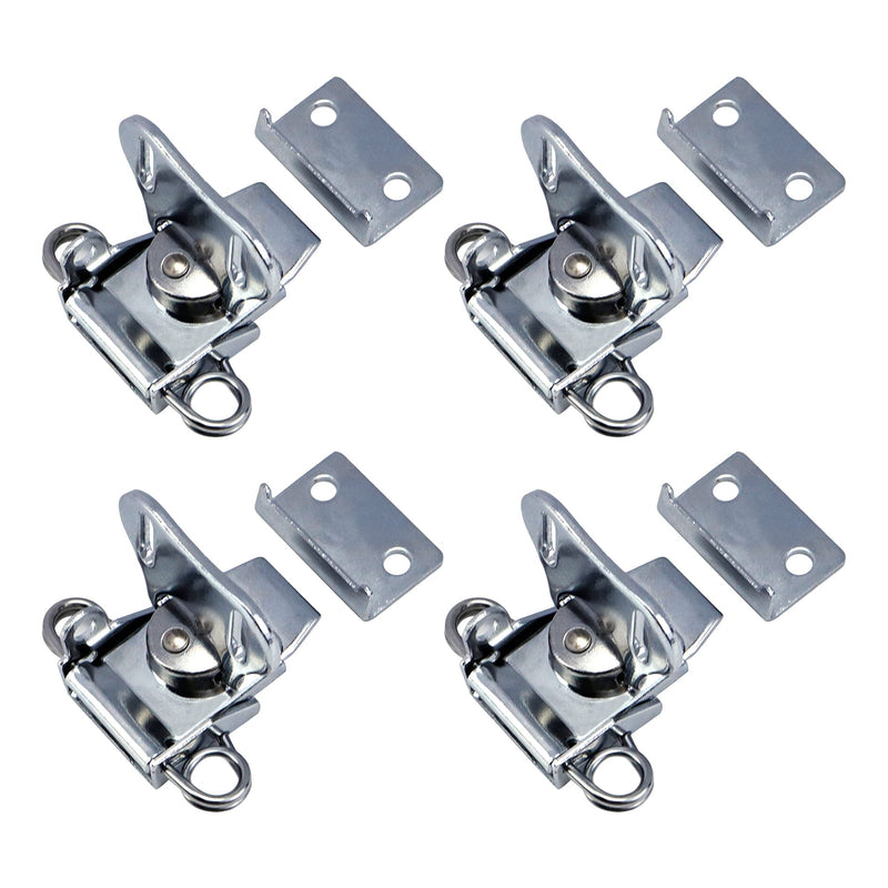 MY MIRONEY 4-Pack Silver Spring Loaded Butterfly Twist Latch and Keeper Metal Hardware Toggle Clamp Hasp Box Chest Closure with Screws for Flight Case,2.17" x 2.05" Silver;2.17" x 2.05"