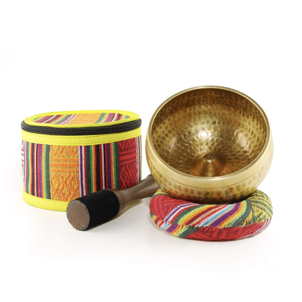 Karma Crafter Authentic Tibetan Singing Bowl From 7 Planets, Lingam Design | 4 x 4.4 x 2.2inches Meditation Sound Bowl, 6 inch Mallet & Cushion for Yoga, Deep Relaxation & Supporting Holistic Healing With Storage Box