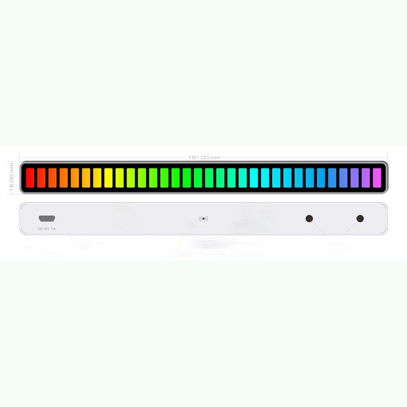 32-Bit LED Music Level MIC Sound Level Indicator Music Level Light Bar Spectrum Voice Sound Control Audio Spectrum for Car/Studio