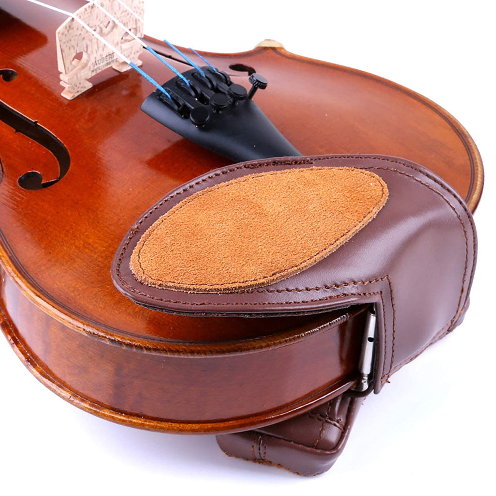 Meech Sheepskin Violin Chin Rest Cover with Shoulder Pads Violin Accessories Suitable for Children Violin Shoulder Rest 1/4-1/2 Khaki