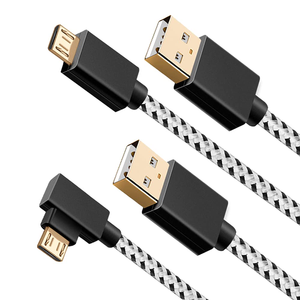 Micro USB Cable, 7.8Inch 2Pack USB to Micro USB Nylon Braided Cable for Samsung Galaxy, Android Phone, LG, Fire Stick, MP3 etc.