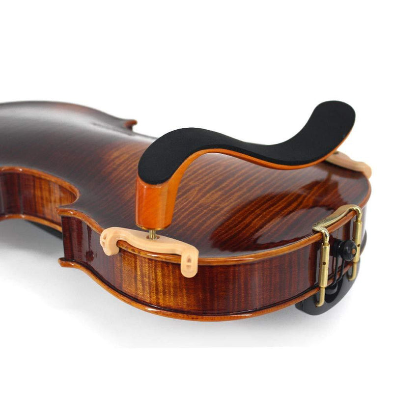 Meech Suitable for 1/2 Size Solid Wood Violin Shoulder Rest Silicone Claw Feet to Protect the Body Thick Sponge to Relieve Shoulder Pressure Yellow