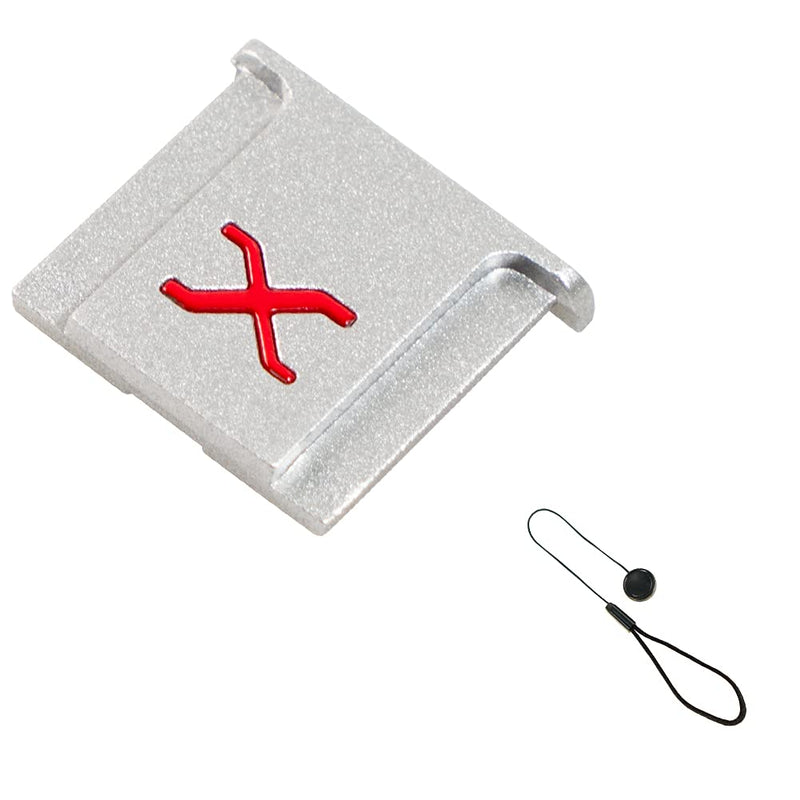 1 pcs Camera Hot Shoe Cover Hot Shoe Protecotr Aluminum Alloy Material Silver with RED X Fit for Fujifilm GFX Fuji X Camera 1 Piece Silver+Red X