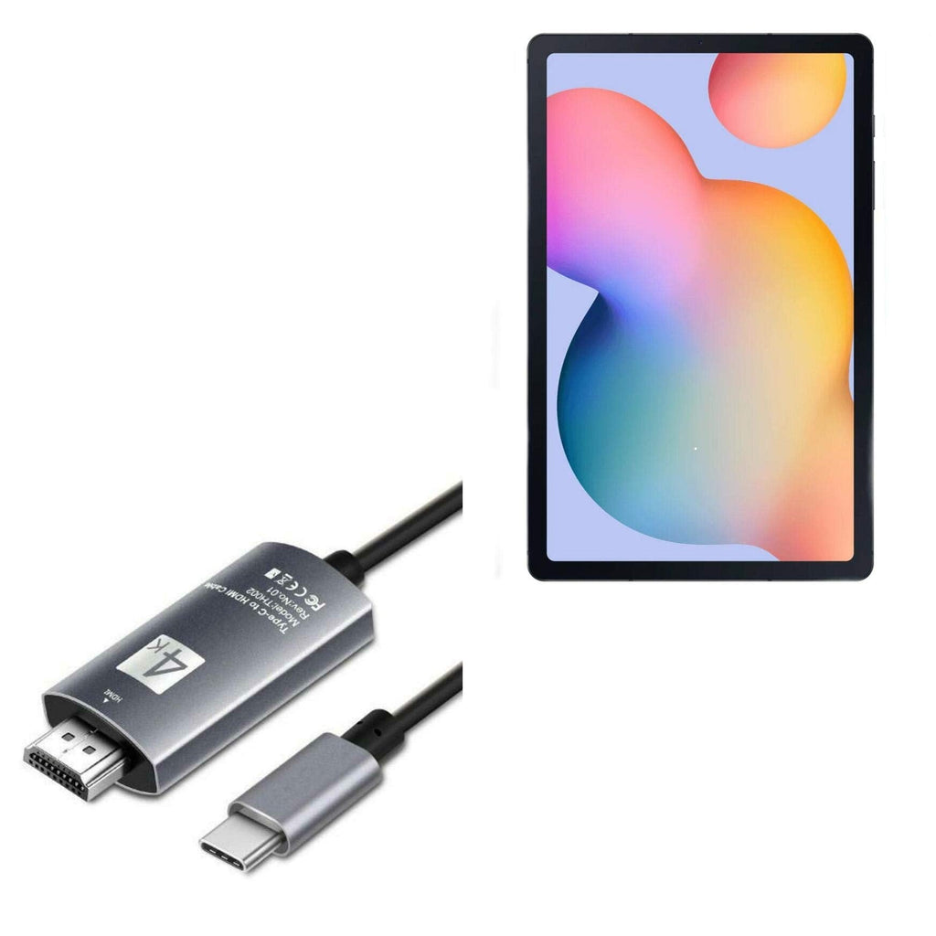 Cable for Samsung Galaxy Tab S6 Lite (Cable by BoxWave) - SmartDisplay Cable - USB Type-C to HDMI (6 ft), USB C/HDMI Cable for Samsung Galaxy Tab S6 Lite - Jet Black