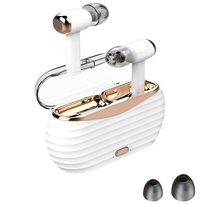 TWS Earbuds,Desong Bluetooth 5.1 in Ear Headphones,Hi-Fi Sound Long Playtime with Charging Case with Mic Touch Control IPX5 Waterproof White