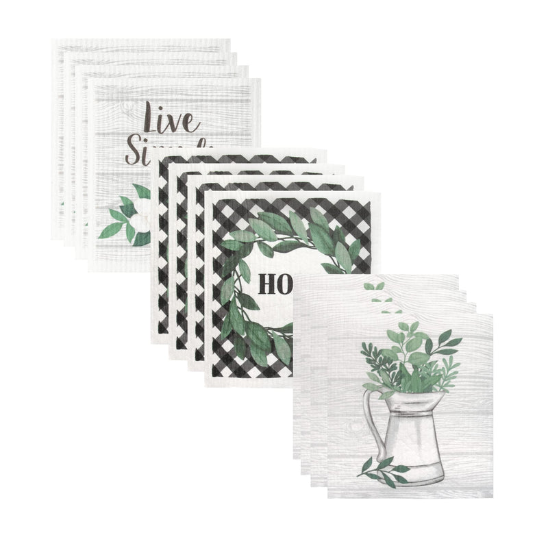 [AUSTRALIA] - Ritz Swedish Sponge Cloths, Woodgrain, 12 Pack 6.7 x 8 in 12-pack Swedish Sponge Cloth 