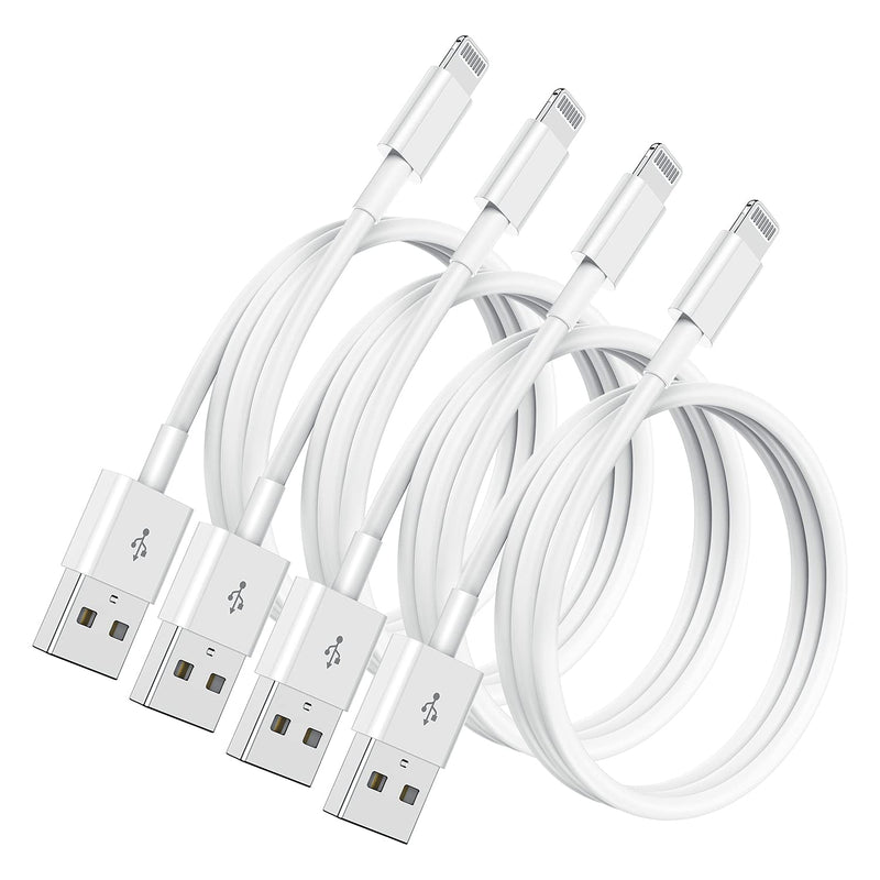 4 Pack 3ft iPhone Charger Apple MFi Certified, Apple Lightning to USB Cable 3 Feet, Fast Apple Charging Cable Cord 3 Foot for iPhone 12/11 Pro/11/XS MAX/XR/8/7/6s/6/5S/SE iPad Original (1M) 4PACK