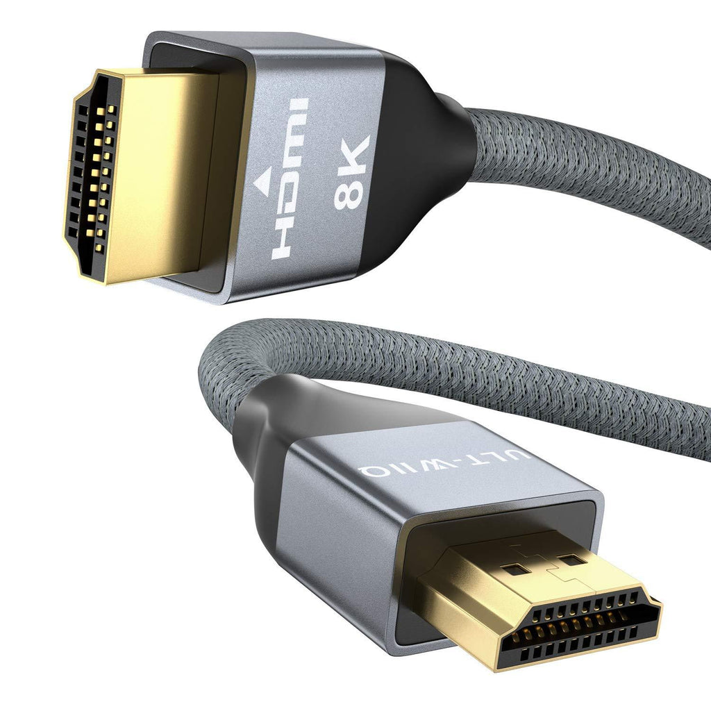 8K HDMI 2.1 Cable 6.6Ft, ULT-WIIQ 48Gbps Ultra High Speed & 30AWG Braided HDMI Cord, Support 8K@60Hz 4K@120Hz, eARC, HDR, HDCP 2.2&2.3, Compatible with PS5, PS4, Xbox Series X, Roku/Fire/Sony/LG TV 6.6 Feet