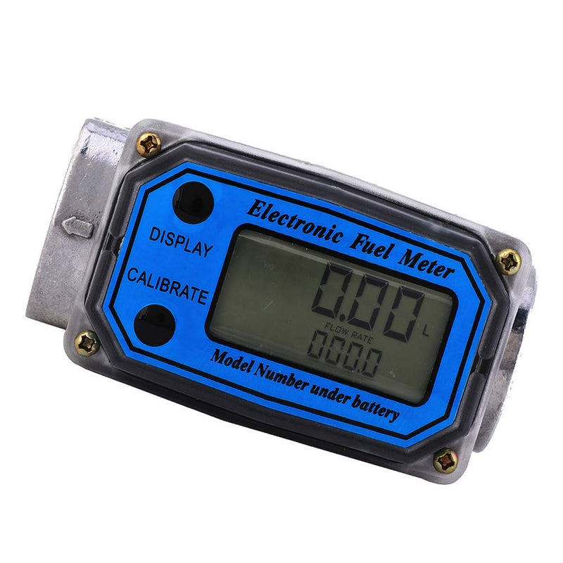 LELUKEE Digital Fuel Turbine Aluminum Flowmeter with LCD Display,1″ FNPT Inlet/Outlet (10-100 LPM)-Unit of Measurement Support L/GAL/PTS/QTS (1inch) 1inch