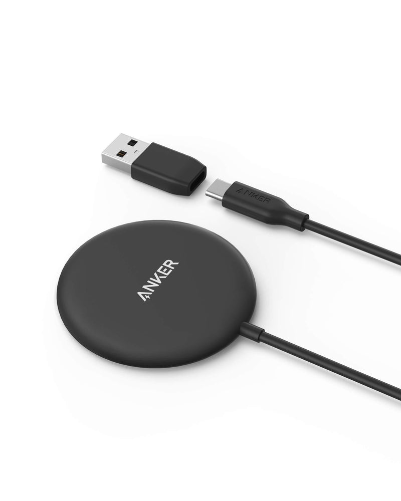 Anker Magnetic Wireless Charger, 5ft USB-C Cable with Detachable USB-A Connector, PowerWave Magnetic Pad Slim Only for iPhone 12/12 Pro / 12 Pro Max / 12 Mini (No AC Adapter) Black