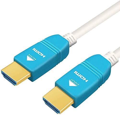 BlueAVS 80ft HDMI Fiber Optic Cable 4K 60Hz HDMI 2.0b High Speed 18Gbps HDR10 HDCP2.2 ARC White 80ft Fiber HDMI White