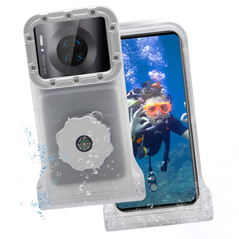 Lavigo Universal Diving Waterproof Phone Case, 100ft/30m IPX8 Protective Silicone Case for Swimming Snorkeling Underwater Photography Video Fit Samsung iPhone and One Plus Series (Transparent)