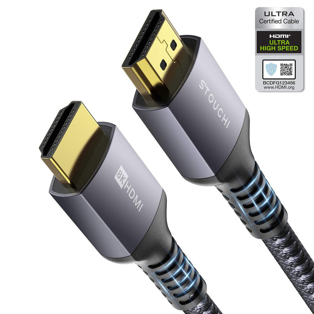 HDMI 2.1 Cable 10FT/3M, Stouchi (Certified) 48Gbps Ultra High Speed 8K60 4K120 144Hz RTX 3090 eARC HDR10 HDCP 2.2&2.3 Dolby Compatible with Playstation 5/PS5/Xbox Series X/Samsung/Sony/LG/Roku/TCL TV